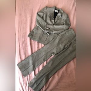 Yves Saint Laurent Wool Pants Blazer Suit Set F38 FLAWED